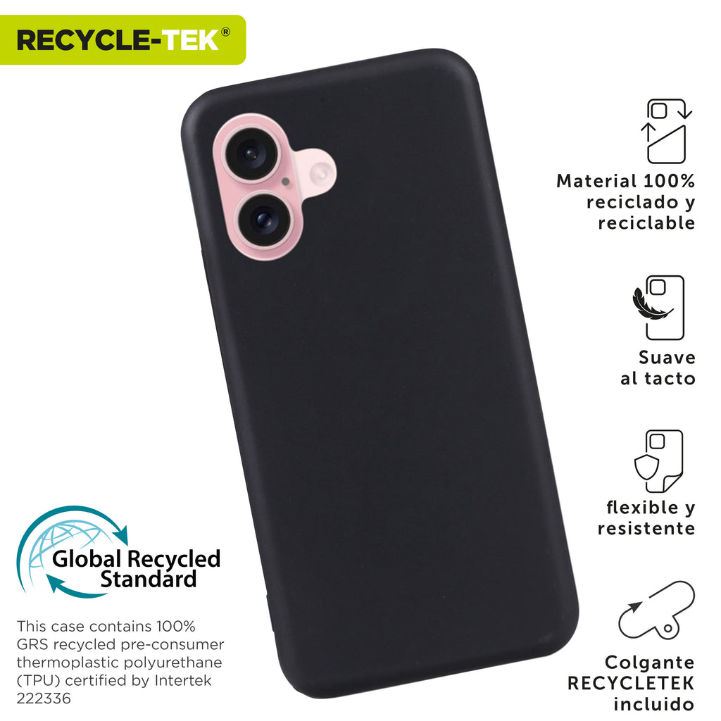 Funda Muvit Recycletek Para Apple Iphone 16 Negra