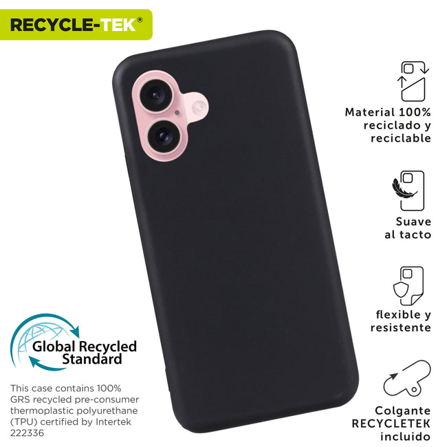 Funda Muvit Recycletek Para Apple Iphone 16 Negra Main Image