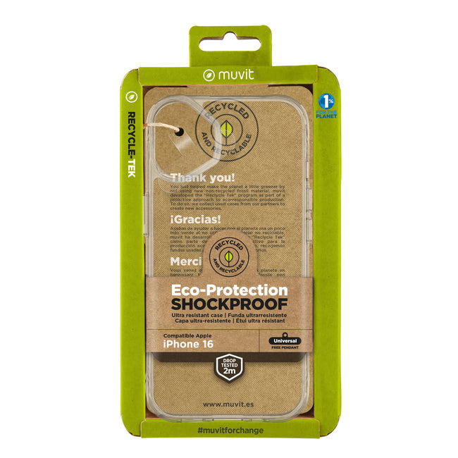 Funda Muvit Shockproof 2m Para Apple Iphone 16 Transparente Hover Image