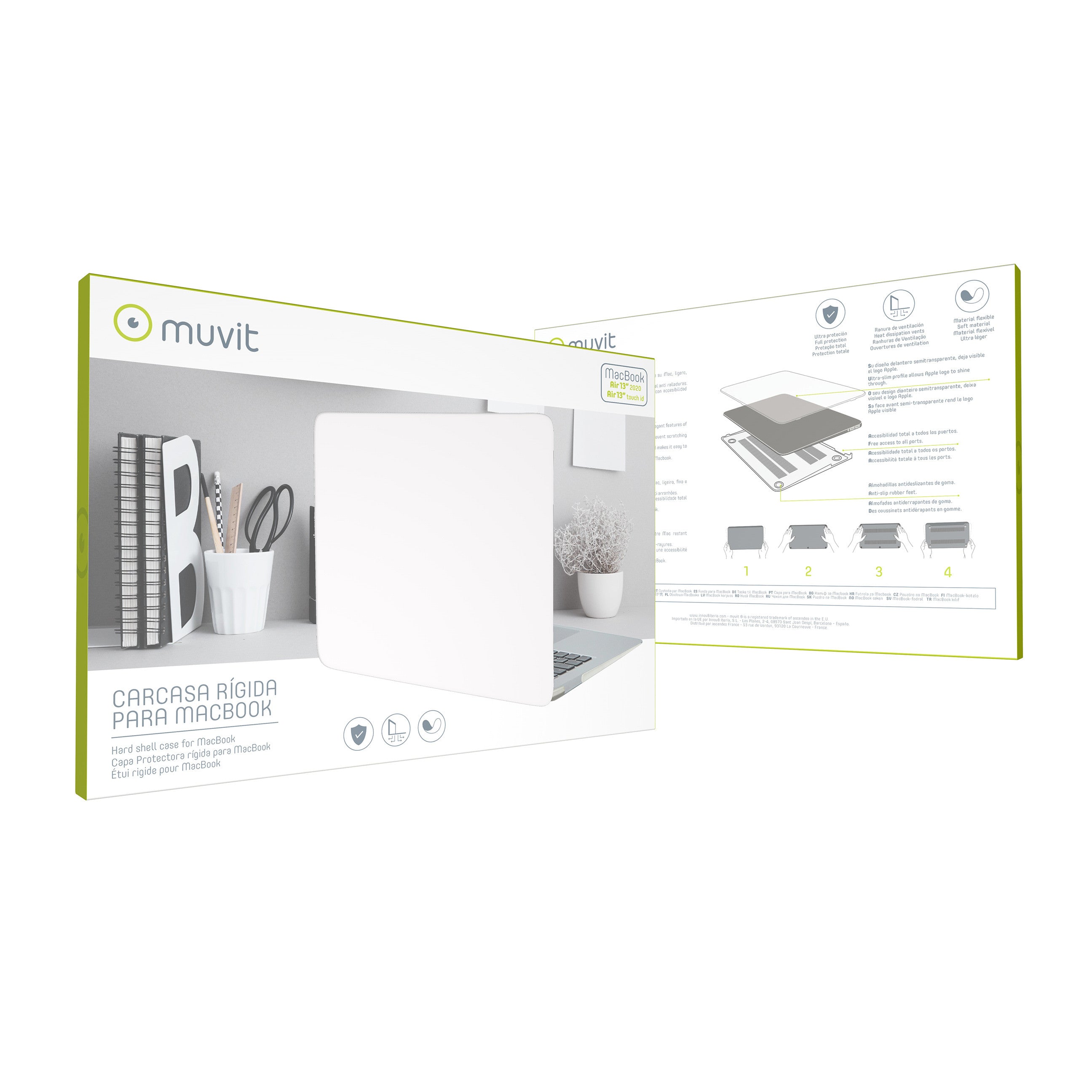 Funda Muvit Para Apple Macbook Air 13 Pulgadas Touch Id - Air 13 2020 Transparente