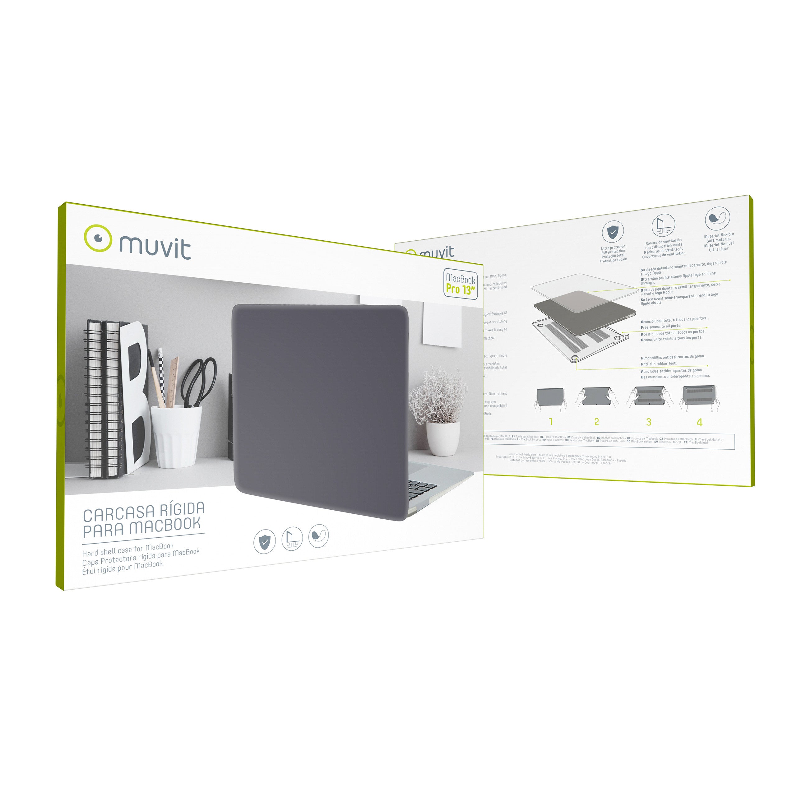 Funda Muvit Para Apple Macbook Pro 13 Pulgadas Negra