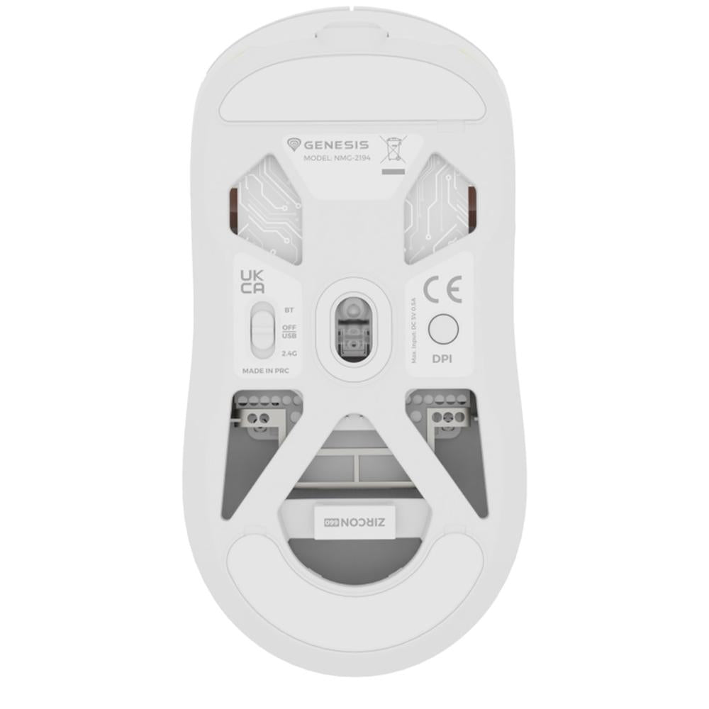 Raton Inalambrico Gaming Genesis Zircon 660 Pro Blanco