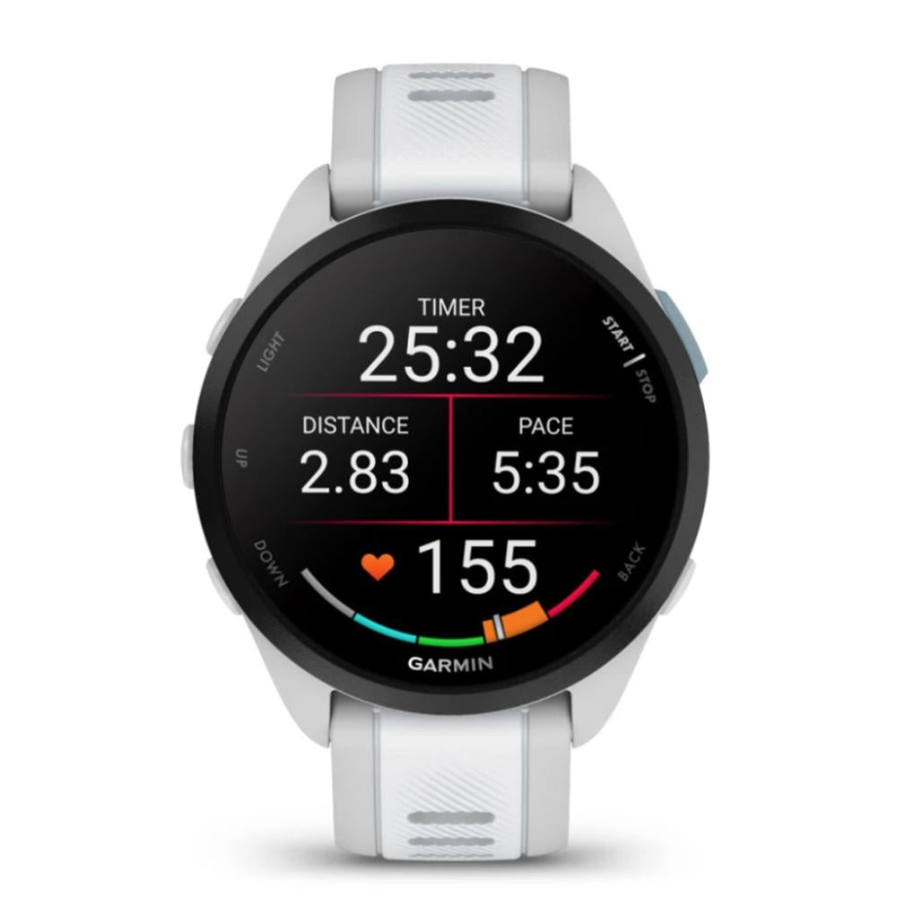 Smartwatch Garmin Forerunner 165 43mm Blanco Reloj Inteligente Para Correr Con Gps - Pantalla Táctil Amoled - Métricas Optimizadas - Planes De Entrenamiento - Pay - Autónomía De 11 Días