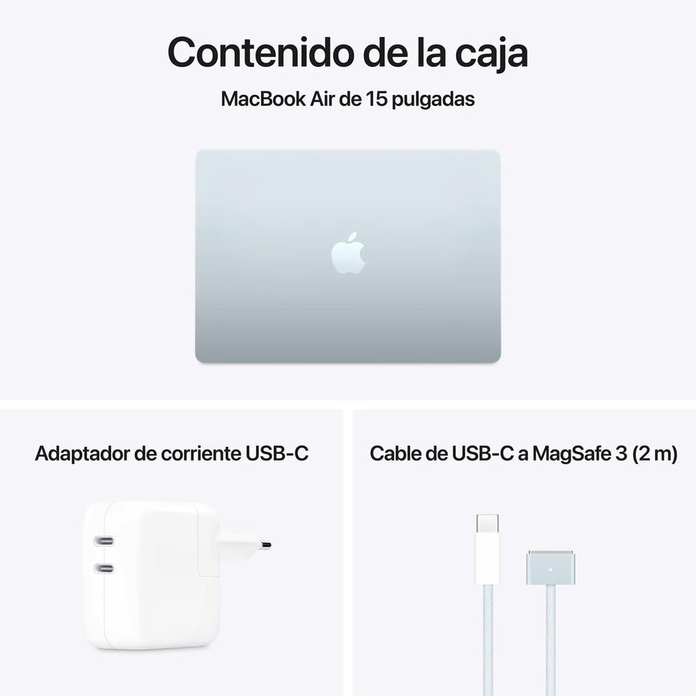 Portatil Apple Macbook Air 15 Apple M4 16gb Ssd 256gb 15.3 Pulgadas