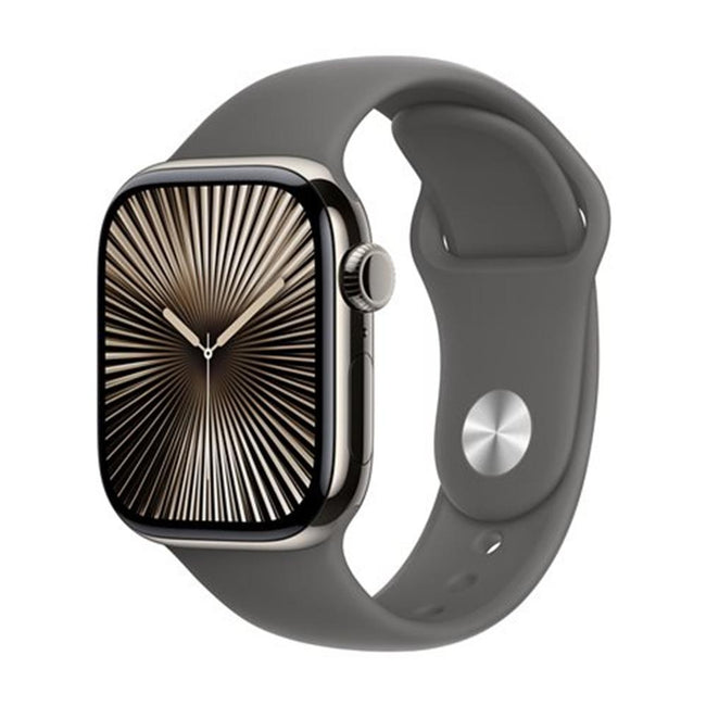 Smartwatch Apple Watch Series 10 Gps + Cell 42mm Natural Titanium Stone Grey Sport Band S - M Hover Image