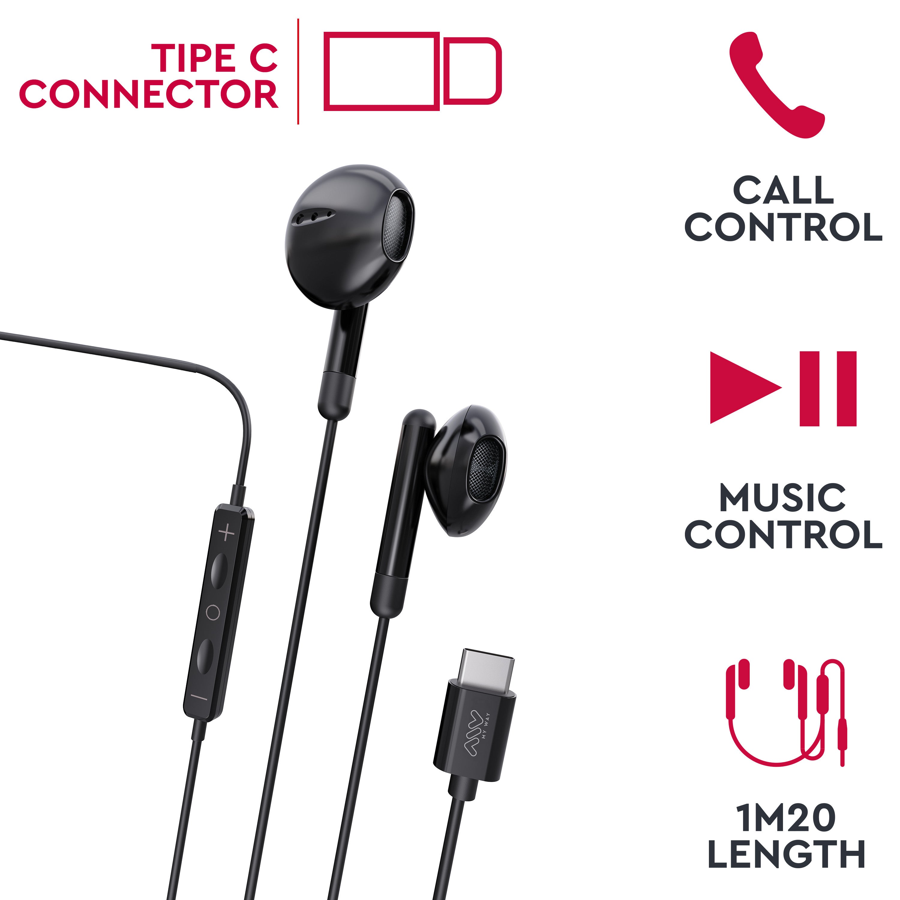 Auricualres Myway Mwhph0033 Negro