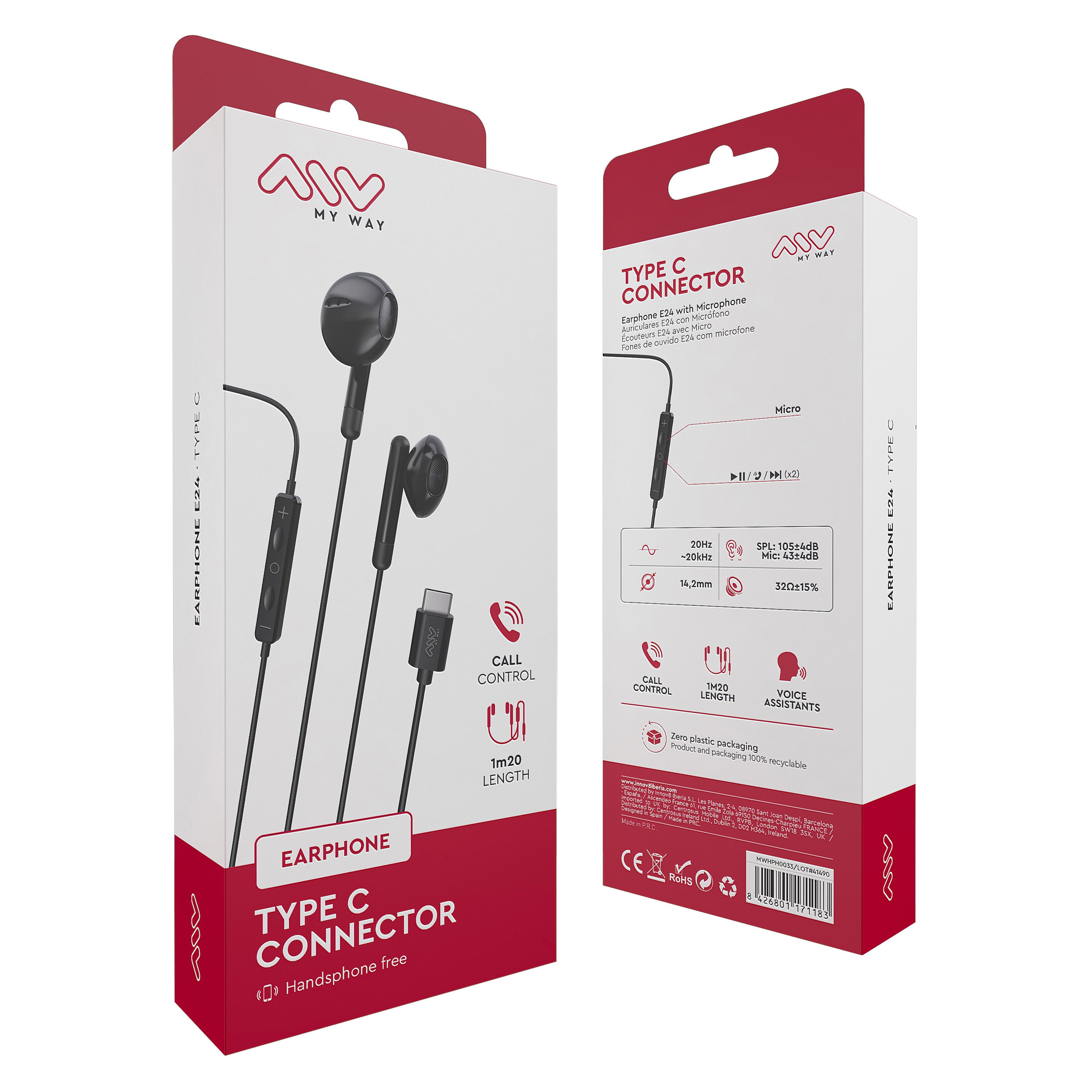 Auricualres Myway Mwhph0033 Negro