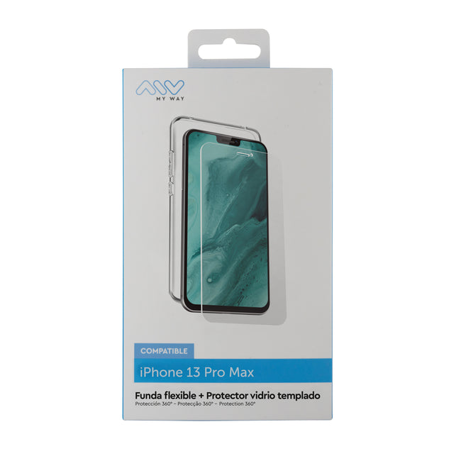 Carcasa Myway Para Apple Iphone 13 Pro Max Transparente + Protector Pantalla Cristal Templado Hover Image