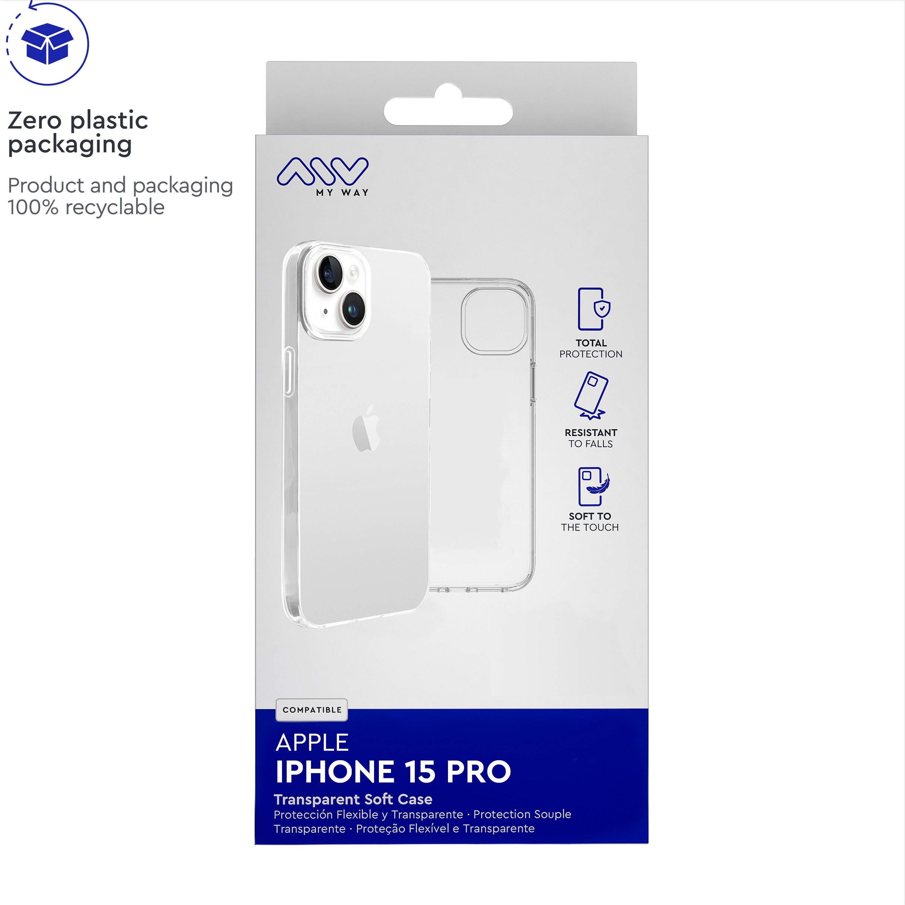 Carcasa Myway Para Apple Iphone 15 Pro Transparente