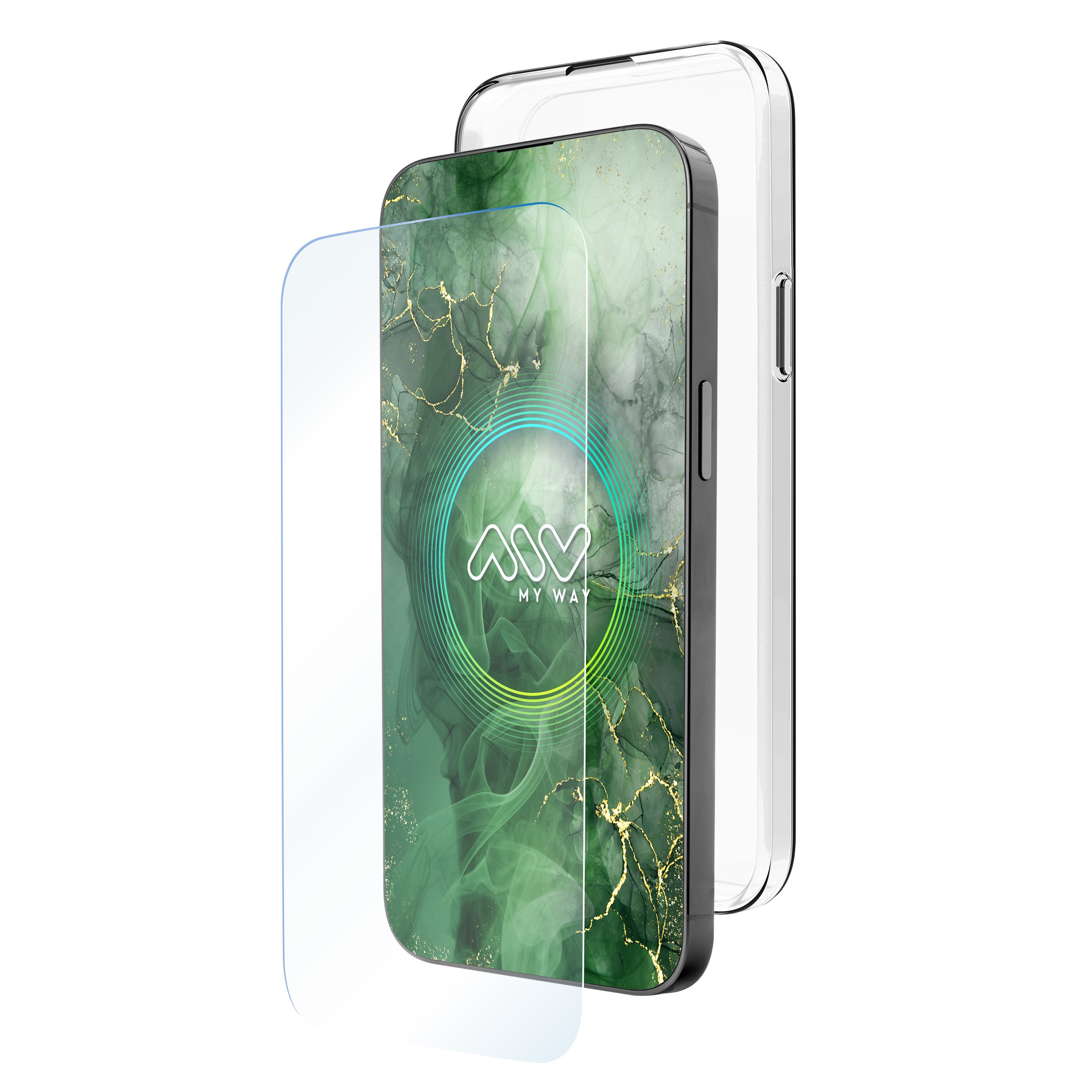 Carcasa Myway Para Apple Iphone 16 Pro Transparente + Protector Pantalla Cristal Templado