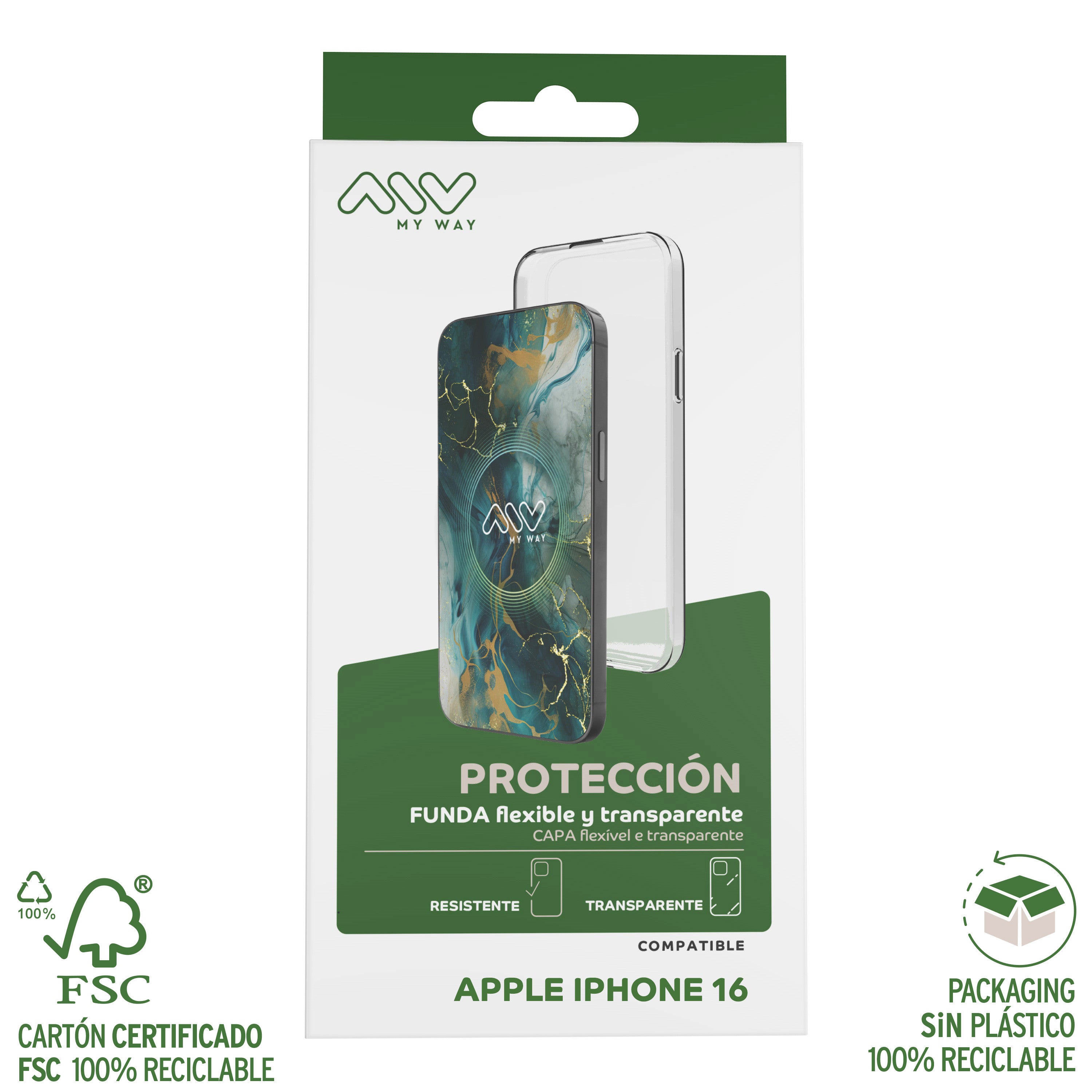 Carcasa Myway Para Apple Iphone 16 Transparente