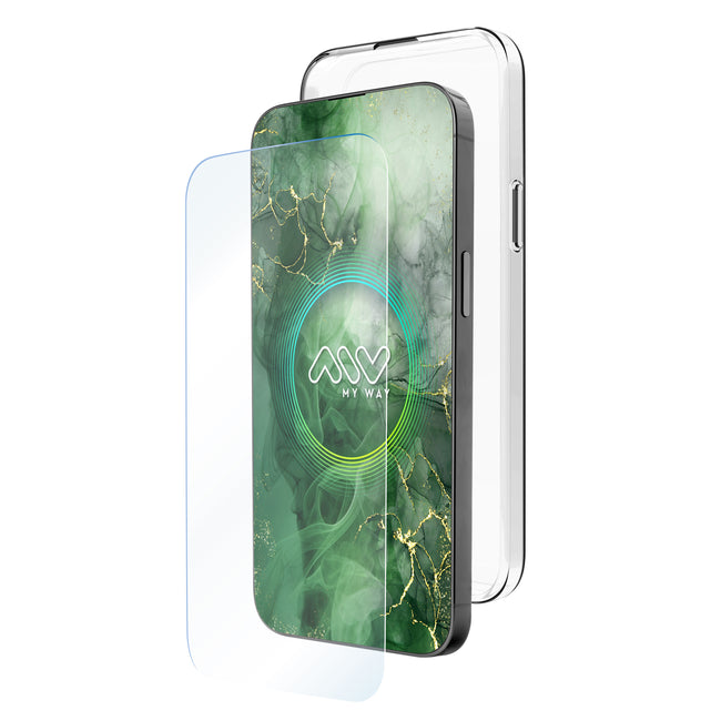 Carcasa Myway Para Apple Iphone 16e Transparente + Protector Pantalla Cristal Templado Hover Image