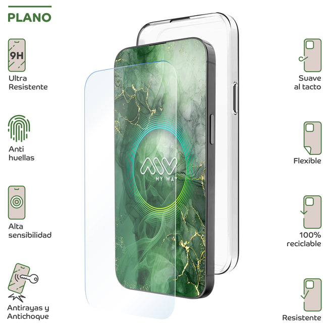 Carcasa Myway Para Apple Iphone 16e Transparente + Protector Pantalla Cristal Templado Main Image