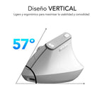 Raton Inalambrico Subblim Vertical Ergo Dual Mouse Battery Blanco