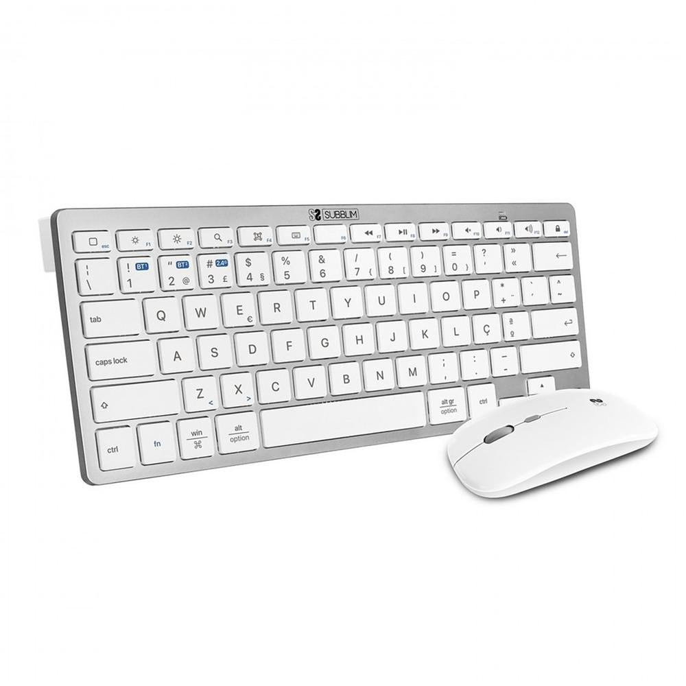 Teclado + Raton Subblim Combo Plata Portugues
