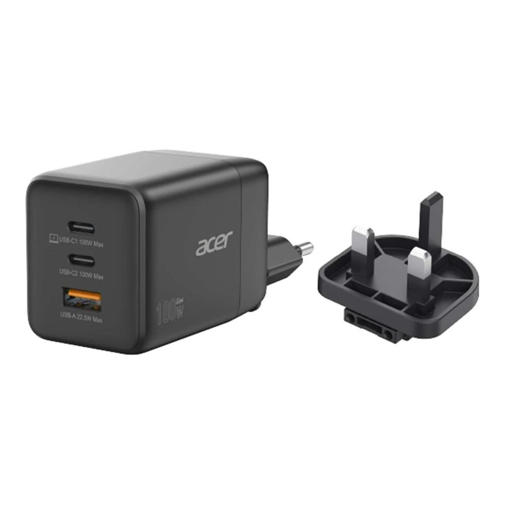 Cargador De Pared Acer 100w 2x Usb Tipo C 1x Usb Tipo A