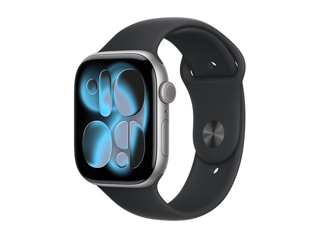 Smartwatch Apple Watch S11 gps 46mm space Grey Aluminium Case Black Sport Band - M - L
