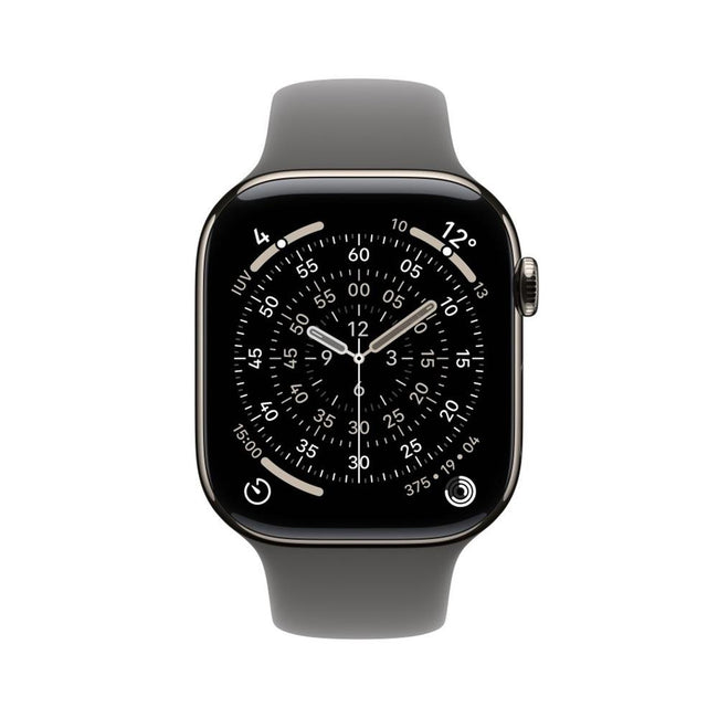 Smartwatch Apple Watch S11 gps + Cellular 42mm Natural Titanium Case Stone Grey Sport Band S - M Hover Image