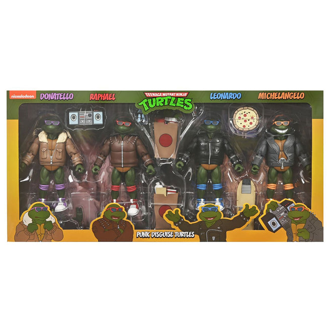 Figura Neca Teenage Mutant Ninja Turtles Cartoon Punk Turtles Pack 4 Scale Action 18cm Hover Image