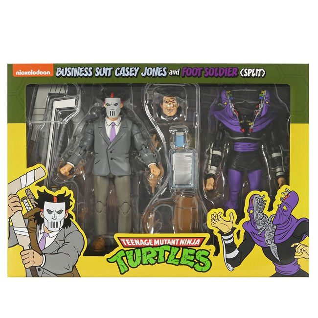 Figura Neca Teenage Mutant Ninja Turtles Business Suit Casey Jones & Split Foot Soldier Pack 2 Scale Action 18cm Hover Image