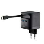 Cargador De Pared Intenso 65w Gan W65acic Retractil Negro
