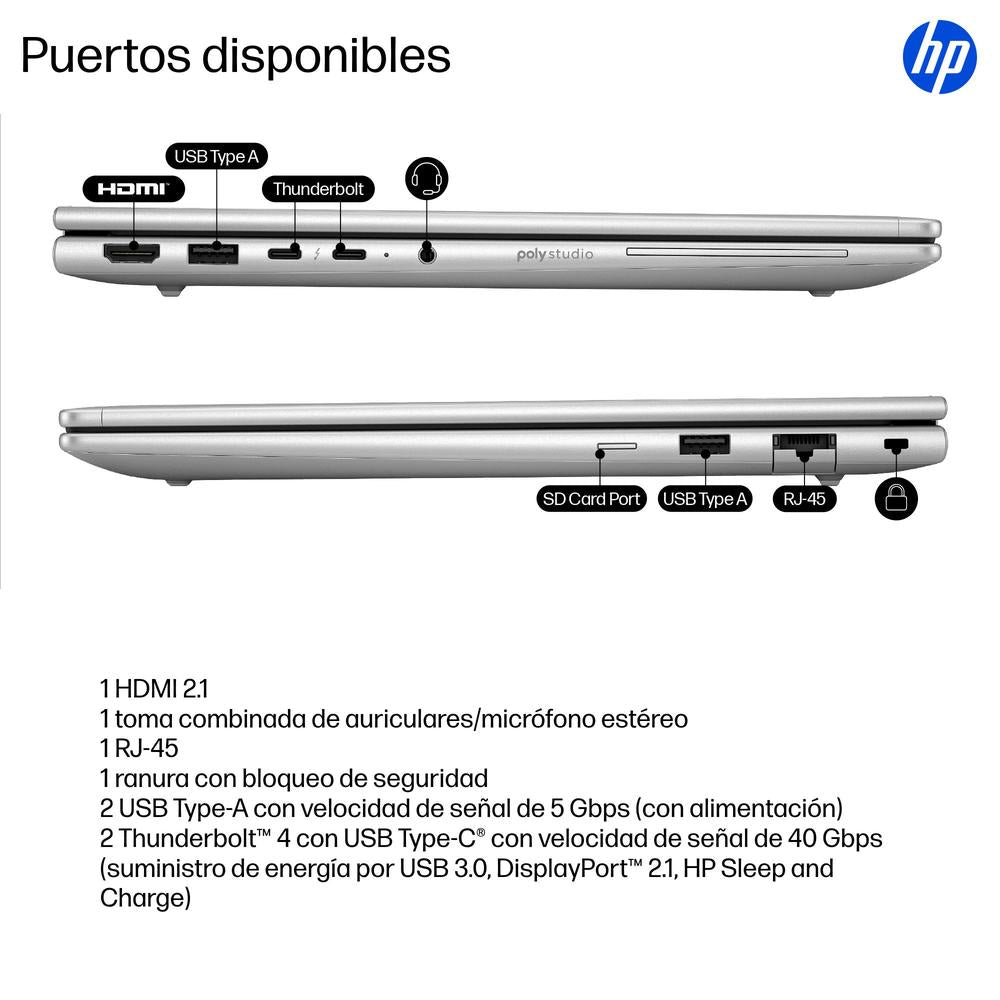 Portatil Hp Elitebook 6 G1i U7 - 255u - 16gb - Ssd 512gb - 14 Pulgadas - W11p