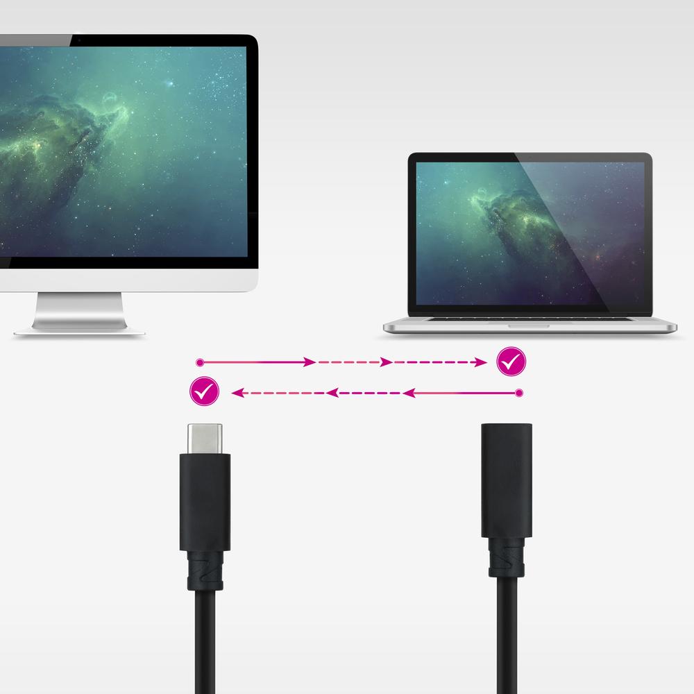 Cable Prolongador Nanocable Usb - C 3.2 Gen2x2 100w C - M - H 1.5m Alargador