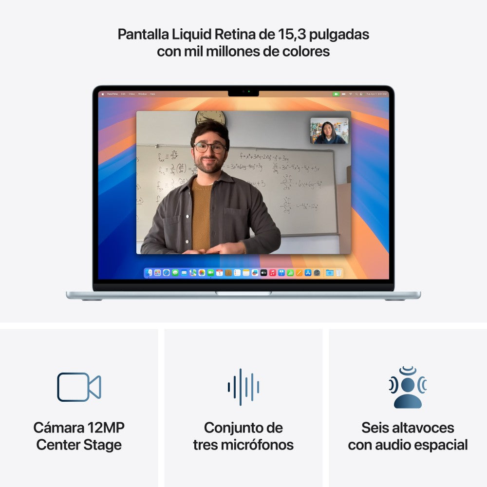 Portatil Apple Macbook Air M4 10cpu - 10gpu - 16gb - Ssd 512gb - 15.3 Pulgadas - Azul Cielo + Suwf2zm - A Applecare+ For 15 - Inch Macbook Air (m4) Reacondicionado