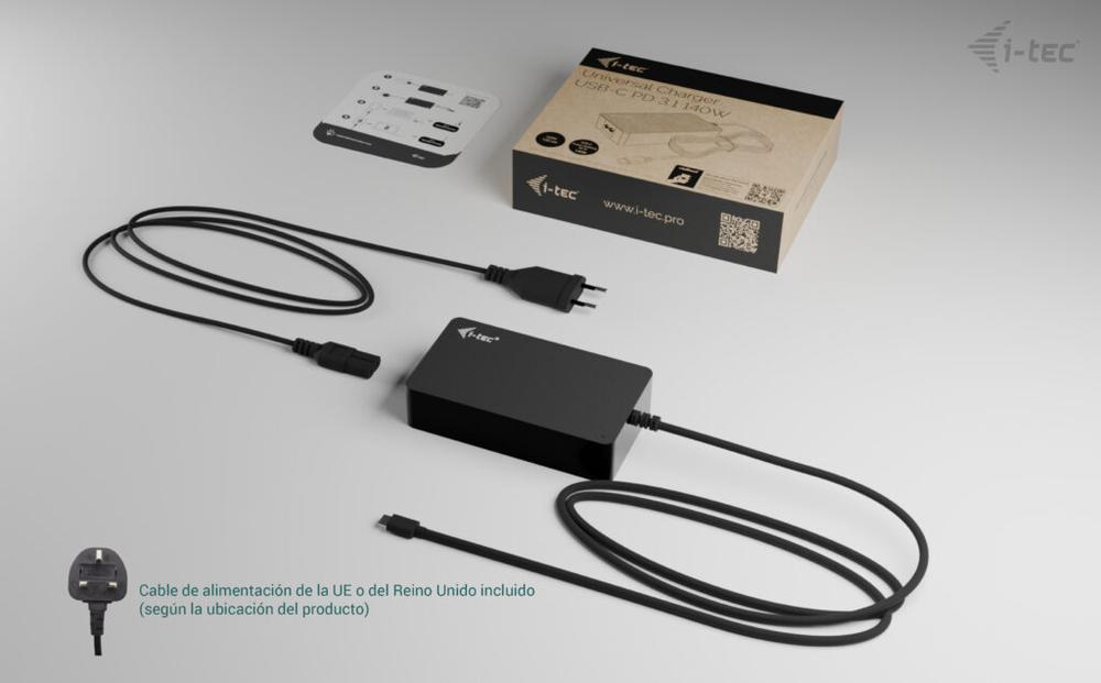 Cargador Universal I - Tec Charger - C140w 140w Usb Tipo C Negro
