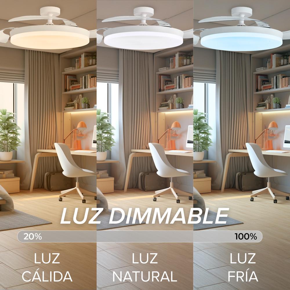 3nod - Ventilador De Techo Con Luz Led Concept Ova Motor Dc 6 Velocidades Control Remoto.