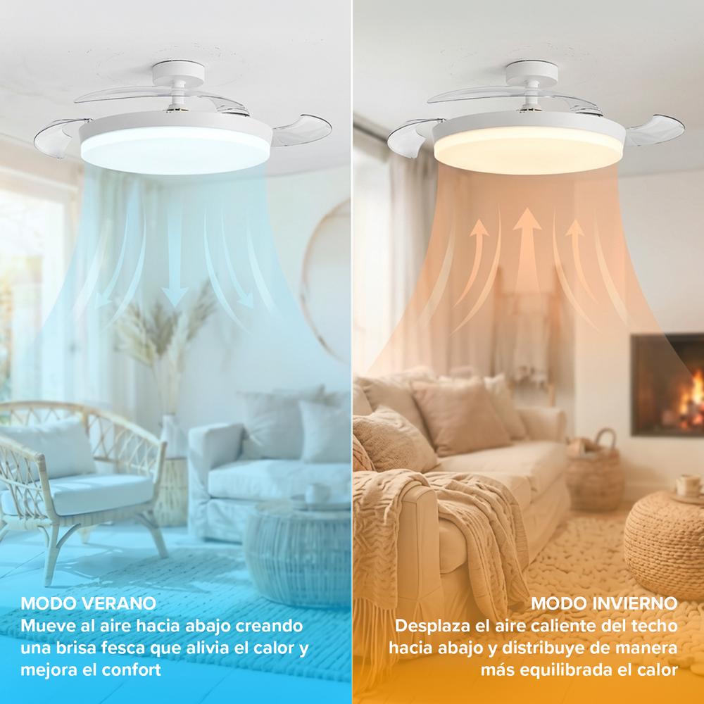 3nod - Ventilador De Techo Con Luz Led Concept Ova Motor Dc 6 Velocidades Control Remoto.