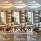 Concept Nature Ventilador De Techo Con Luz Aspas Retractiles Estilo Madera