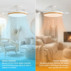 Concept Nature Ventilador De Techo Con Luz Aspas Retractiles Estilo Madera