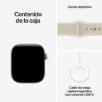 Smartwatch Apple Watch S12 Gps + Cell 42mm Light Gold Aluminium Case With Sand Sport Band M - L