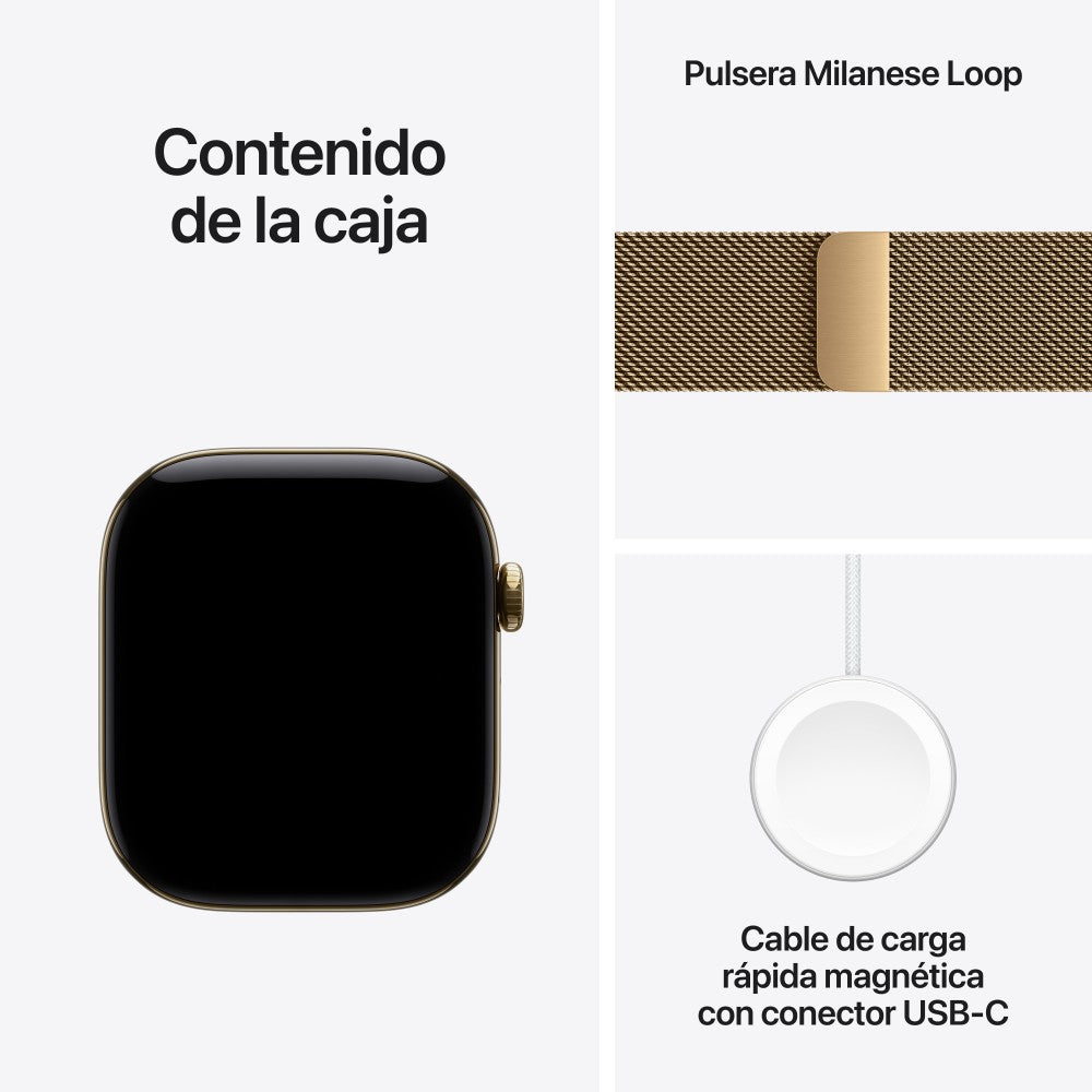 Smartwatch Apple Watch S12 Gps + Cell 46mm Radiant Gold Titanium Milanese Loop M - L