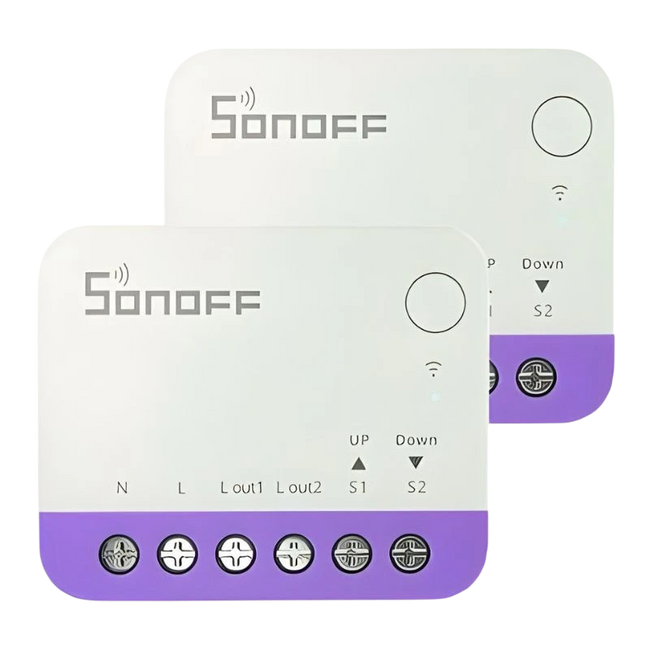 Sonoff MINI-RBS Interruptor Persianas Pack 2 WiFi Compatible Alexa, Google y Apple Home Blanco Hover Image