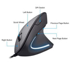 Mouse Vertical Equip Ergonomico Usb 6 Botones 3200dpi Color Negro