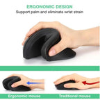 Mouse Vertical Equip Ergonomico Usb-c & Usb-a 6 Botones 7200dpi Color Negro