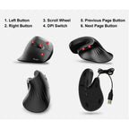 Mouse Vertical Equip Ergonomico Usb-c & Usb-a 6 Botones 7200dpi Color Negro