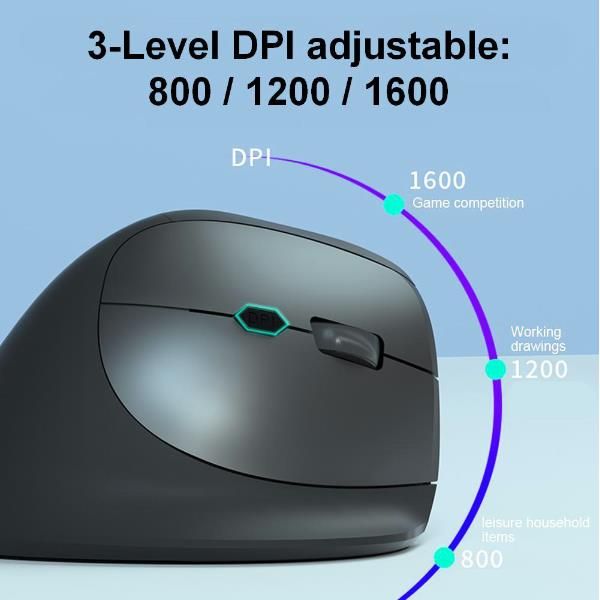 Mouse Equip Wireless Ergonomico 245120 1600dpi 6 Botones Dual Mode