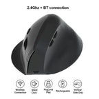 Mouse Equip Wireless Ergonomico 245120 1600dpi 6 Botones Dual Mode
