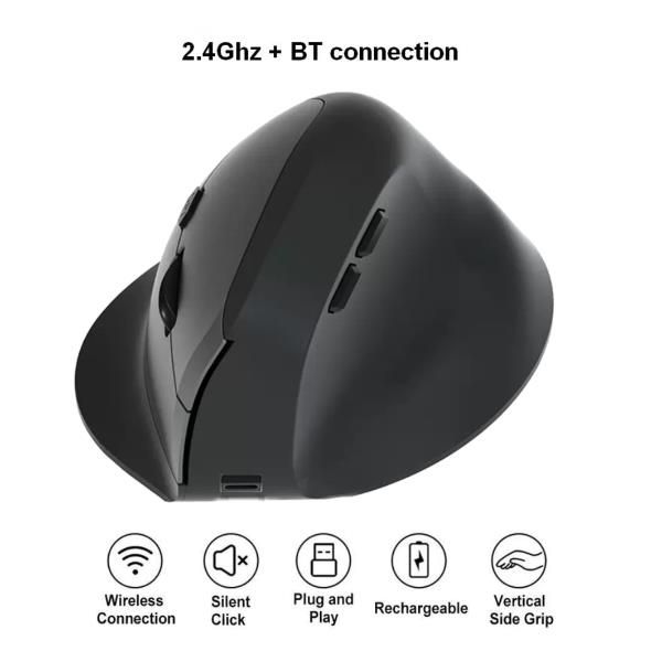 Mouse Equip Wireless Ergonomico 245120 1600dpi 6 Botones Dual Mode