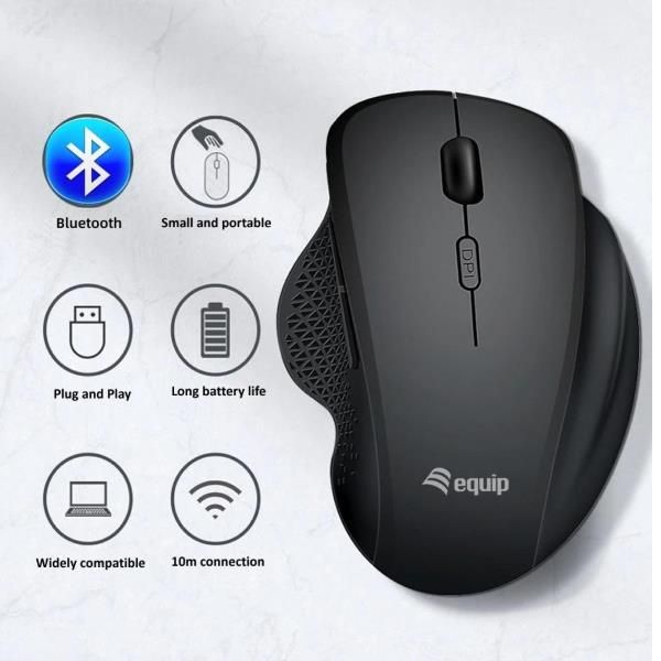 Mouse Equip Wireless 245121 1600dpi 6 Botones 2.4ghz Bt Dual Mode