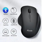 Mouse Equip Wireless 245121 1600dpi 6 Botones 2.4ghz Bt Dual Mode