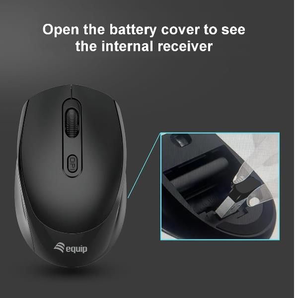 Mouse Equip Wireless 245122 1600dpi 4 Botones Color Negro