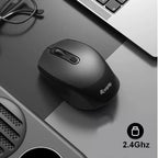 Mouse Equip Wireless 245122 1600dpi 4 Botones Color Negro