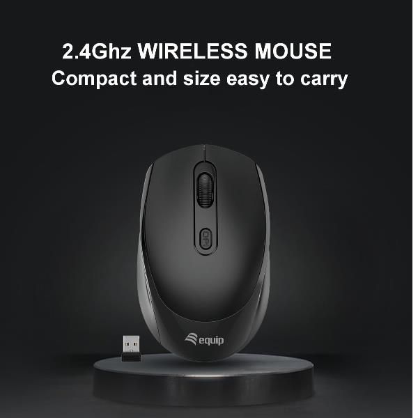 Mouse Equip Wireless 245122 1600dpi 4 Botones Color Negro