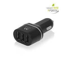 Cargador Usb Ewent Para Coche - 3 Puertos - 24w - Smart Ic - Negro Hover Image