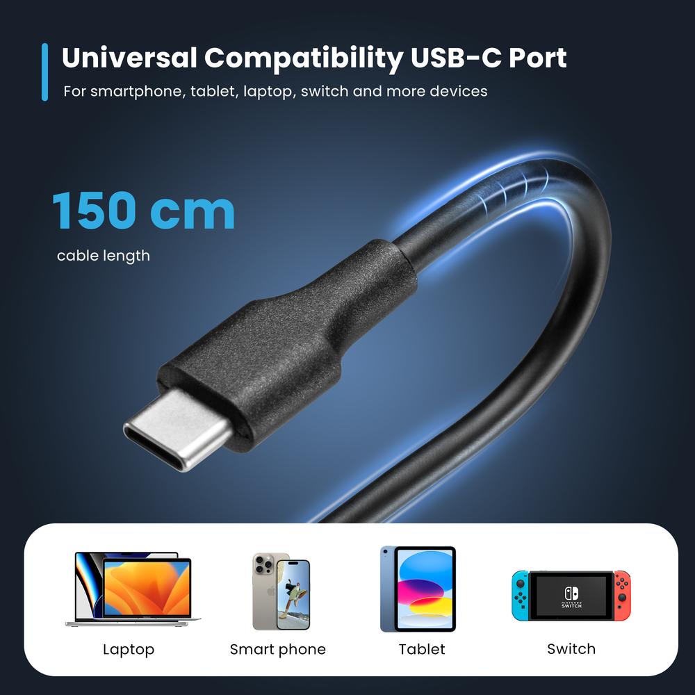 Cargador Usb Ewent Para Portatil - Usb Tipo C - 65w - Negro