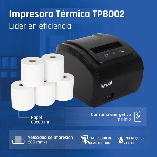 iggual Impresora Térmica TP8002 USB+RS232+Ethernet Main Image